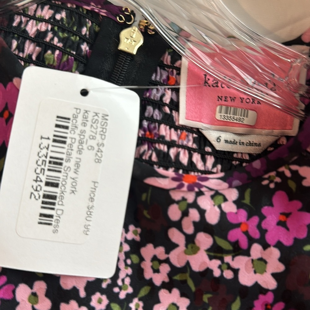 kate spade Purple Floral Ruffle Sleeve Dress - Picture 4 of 4